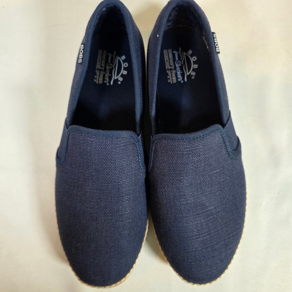 NWOT BOBS by Skechers Womens‎ 9W Navy Blue Flexpadrille Flats Coastal Minimalist - Picture 4 of 7